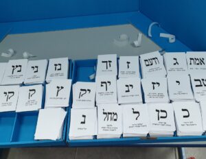 Archive ballot papers in Ramat Gan, Israel, March 2, 2020, not the 2026 election. Rakoon, CC0, resized.
