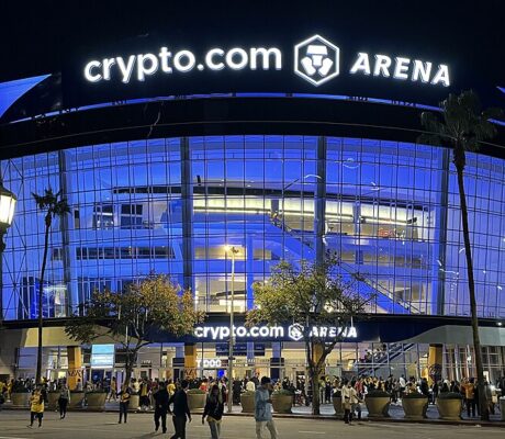 Crypto.com Arena exterior in Los Angeles in November2023, archive photograph