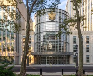 Archive: United States Courthouse, Eastern District of New York, Brooklyn, July 7, 2019. Ajay Suresh, CC BY 2.0; cropped and resized.