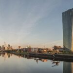 European Central Bank headquarters and Frankfurt skyline