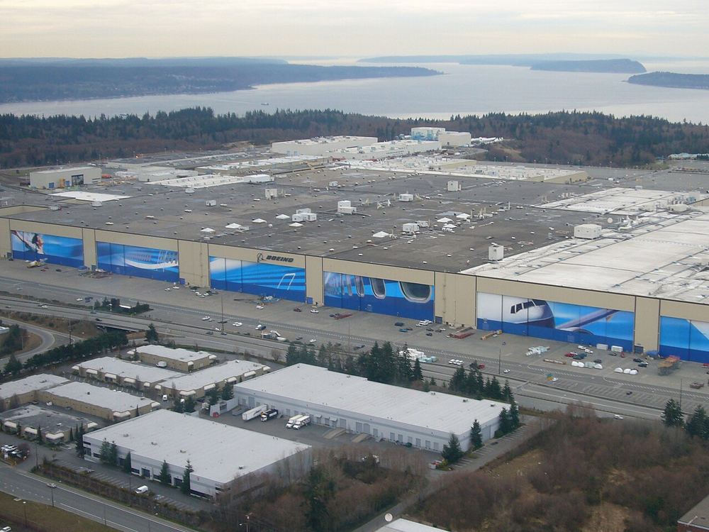 Boeing's aircraft assembly plant in Everett, Washington