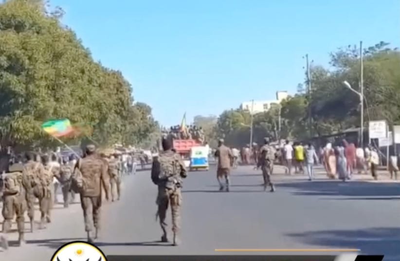 Armed men march through Alamata, Ethiopia, in this screengrab from a social media video released on September 28, 2026. (credit: Tigrai Peace Force/Handout via REUTERS) Armed men march through Alamata, Ethiopia, in this screengrab from a social media video released on September 28, 2026. (credit: Tigrai Peace Force/Handout via REUTERS)