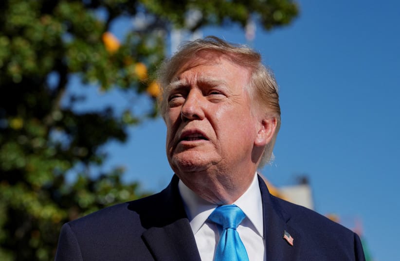 US President Donald Trump speaks with media before boarding Marine One as he travels to Grand Island, Nebraska, on the South Lawn of the White House in Washington, DC, US, October 5, 2026.  (credit: REUTERS/Eric Lee)