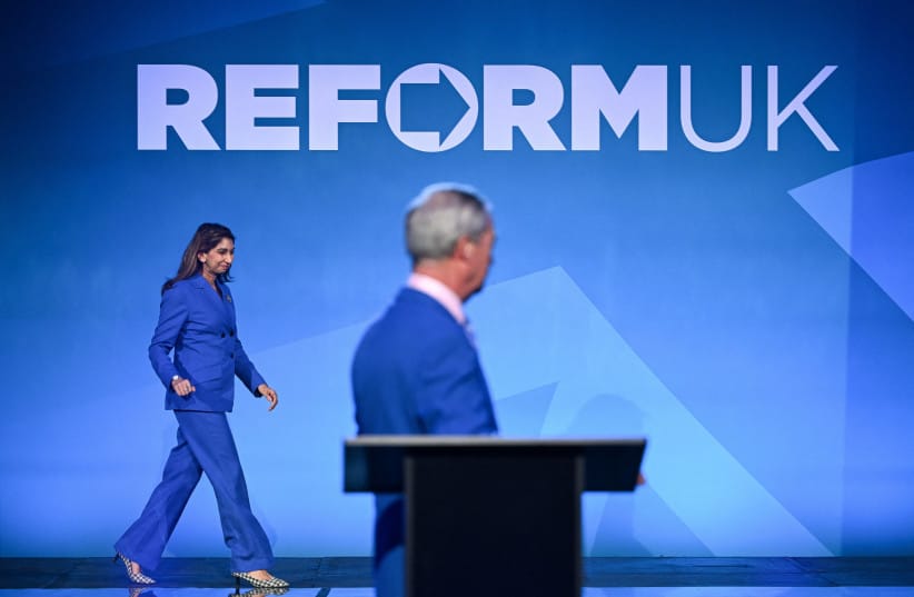 Suella Braverman walks on the stage as she is being announced by Britain's Reform UK leader Nigel Farage as the party's Shadow Education and Skills Secretary, in London, Britain, February 17, 2026 (credit: REUTERS/Chris J. Ratcliffe) Suella Braverman walks on the stage as she is being announced by Britain's Reform UK leader Nigel Farage as the party's Shadow Education and Skills Secretary, in London, Britain, February 17, 2026 (credit: REUTERS/Chris J. Ratcliffe)