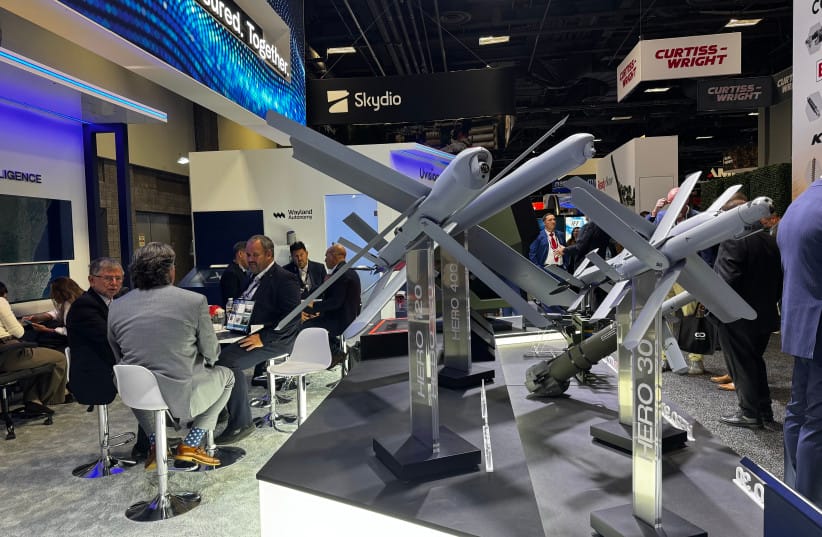 UVision's booth at AUSA in Washington DC (credit: ANNA AHRONHEIM)