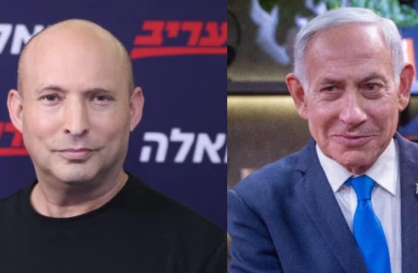 Former prime minister Naftali Bennett (L), Prime Minister Benjamin Netanyahu. (credit: MARC ISRAEL SELLEM) Former prime minister Naftali Bennett (L), Prime Minister Benjamin Netanyahu. (credit: MARC ISRAEL SELLEM)