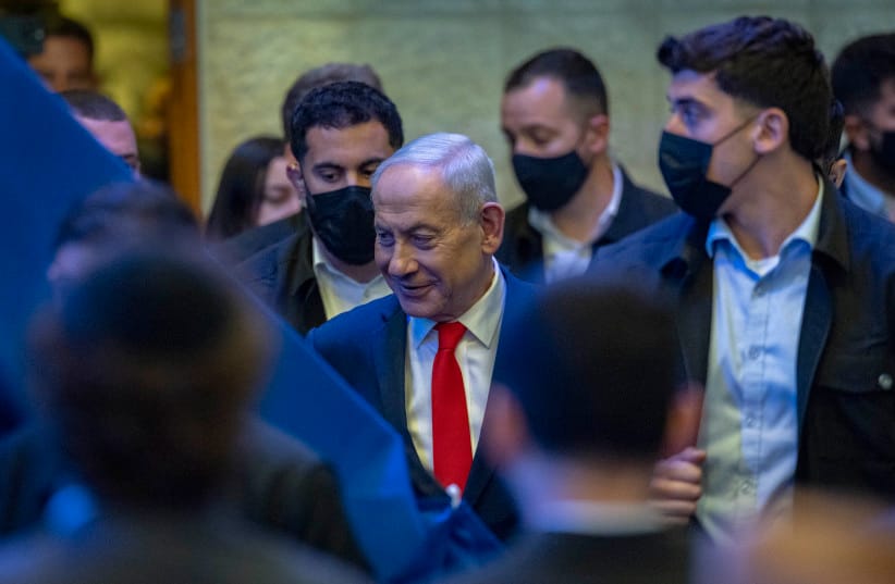 Prime Minister and Likud party chairman Benjamin Netanyahu at the Likud party’s election headquarters in Jerusalem, October 28, 2026 (credit: CHAIM GOLDBERG/FLASH90) Prime Minister and Likud party chairman Benjamin Netanyahu at the Likud party’s election headquarters in Jerusalem, October 28, 2026 (credit: CHAIM GOLDBERG/FLASH90)