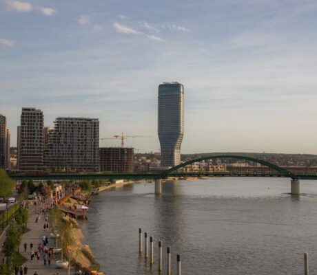 Archive photo of Belgrade skyline, not the embassy scene