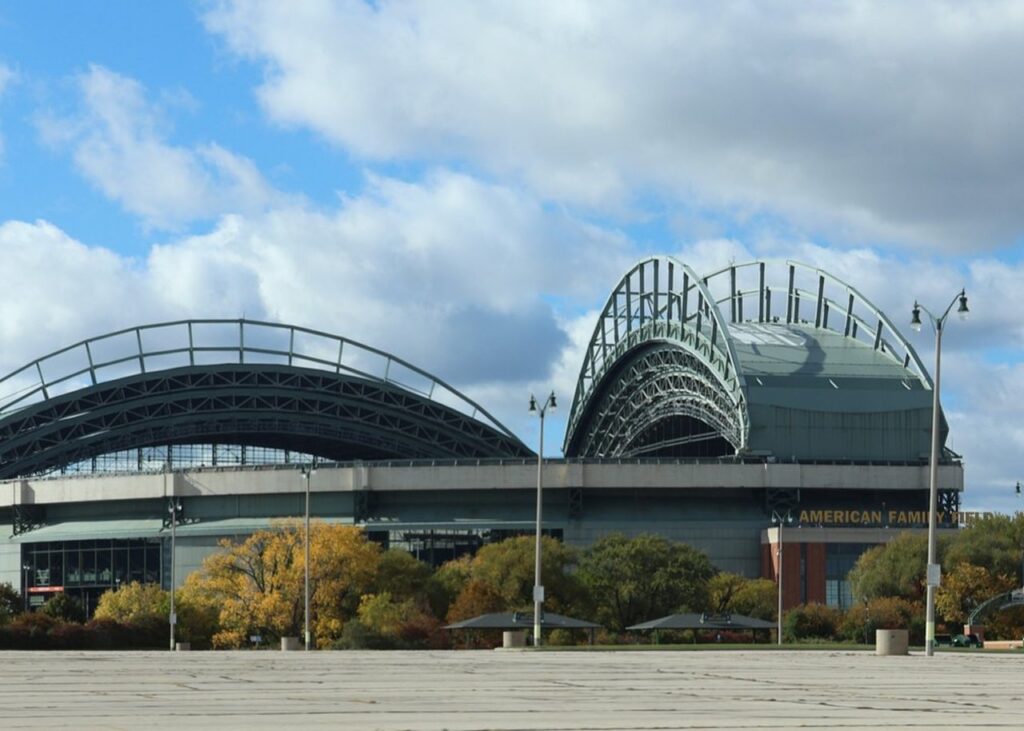 Archive photograph of American Family Field, the Milwaukee Brewers home ballpark in Milwaukee, October 20, 2023. Not Game 5 in Florida.