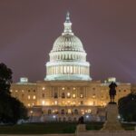 U.S. Capitol at night in August 2017. Archive photograph.