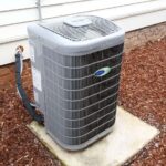 Archive photograph of a Carrier heat pump in January 2021; this is not a data-center cooling installation or an image from the current results announcement.