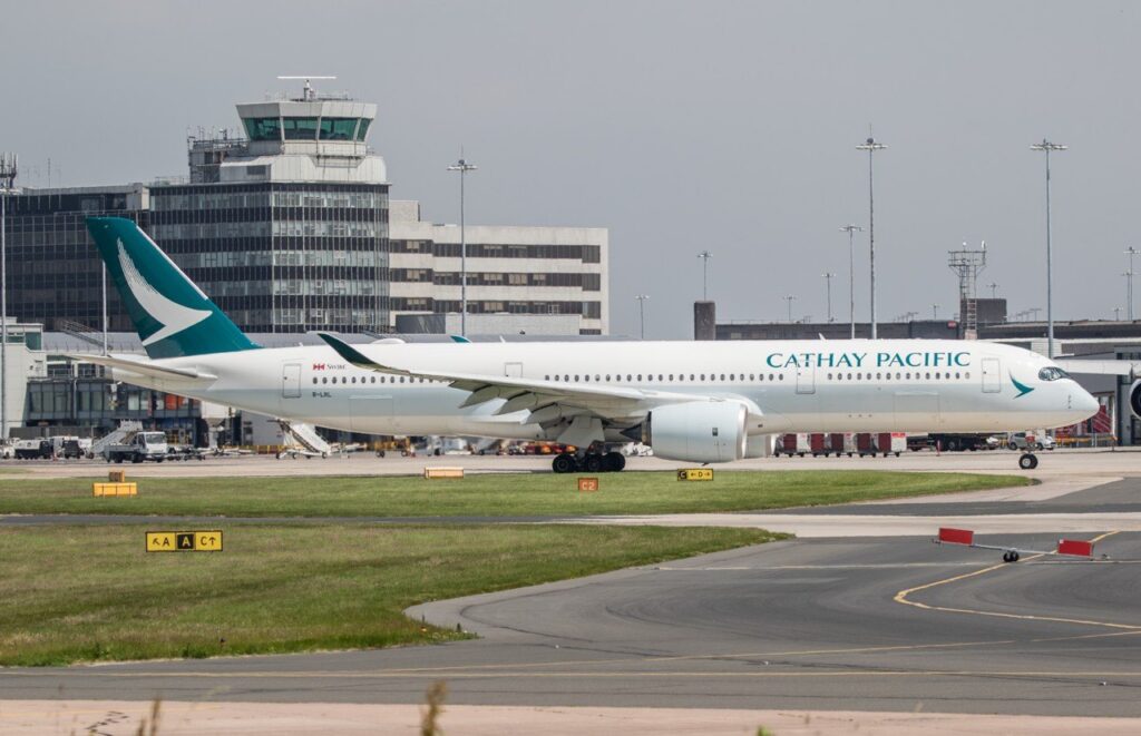 Cathay Pacific Airbus A350 in June 2017. Archive photo, not a photograph of the data incident.