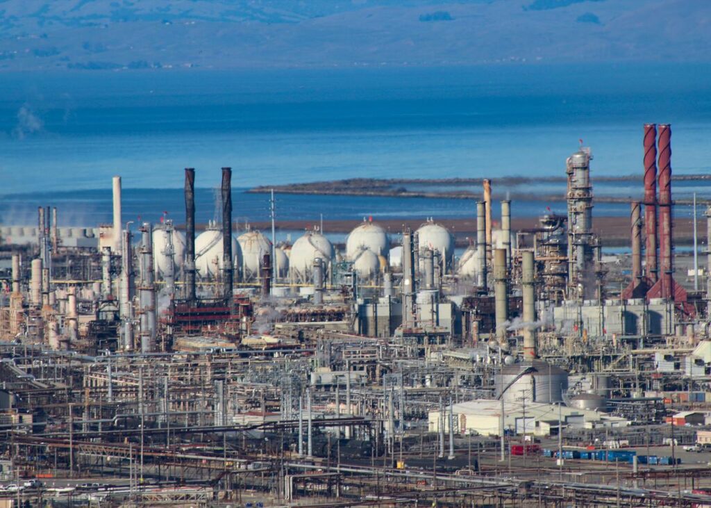 Chevron Richmond refinery in California. December2023 archive.