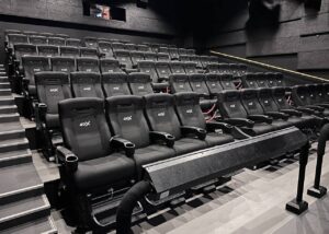 Archive photograph of empty seats at Kilden cinema in Tonsberg, Norway, in July 2023; generic cinema context, not an Angel Studios venue or app.