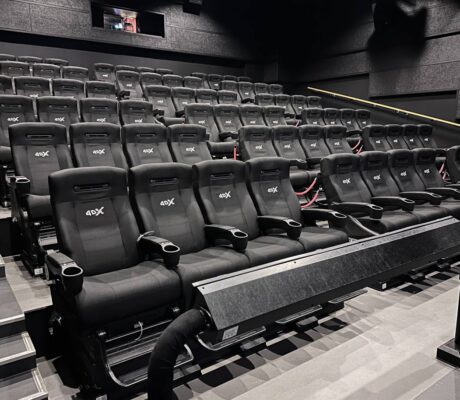 Archive photograph of empty seats at Kilden cinema in Tonsberg, Norway, in July 2023; generic cinema context, not an Angel Studios venue or app.