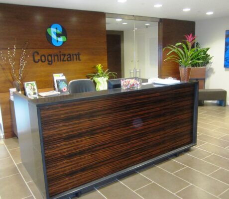 Cognizant office reception in Teaneck, New Jersey, in January 2013.