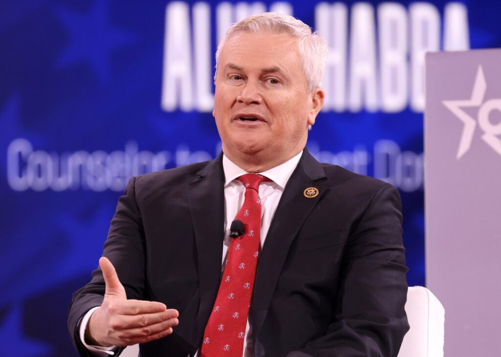 Archive photo: James Comer speaking at CPAC in National Harbor, Maryland, February 20, 2025.