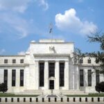 The Federal Reserve Board building in Washington in an August 2008 archive photograph, not the Dallas Fed or Logans Davidson College appearance.
