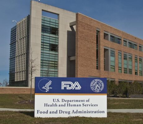 FDA campus entrance sign and Building21 in Silver Spring Maryland, November2010. Archive photograph.