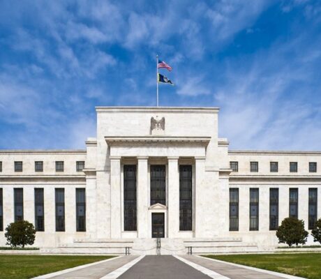 Archive photo of the Federal Reserve Eccles Building entrance in Washington, March 2016