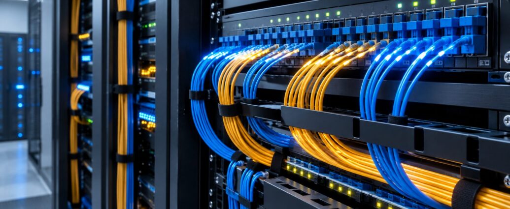 AI-generated generic fiber-network illustration, not Pilot or Boldyn facilities.
