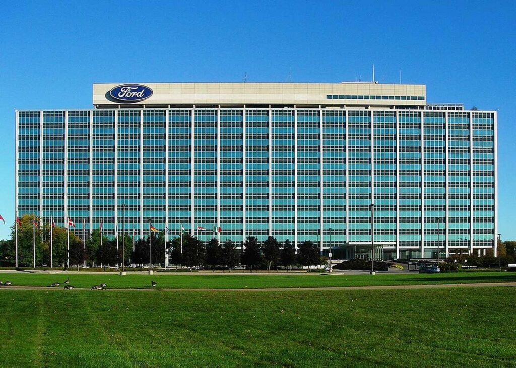 2007 archive photo of Ford’s former Glass House headquarters in Dearborn, Michigan, photographed by Dave Parker on October 21, 2007.