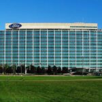 2007 archive photo of Ford’s former Glass House headquarters in Dearborn, Michigan, photographed by Dave Parker on October 21, 2007.