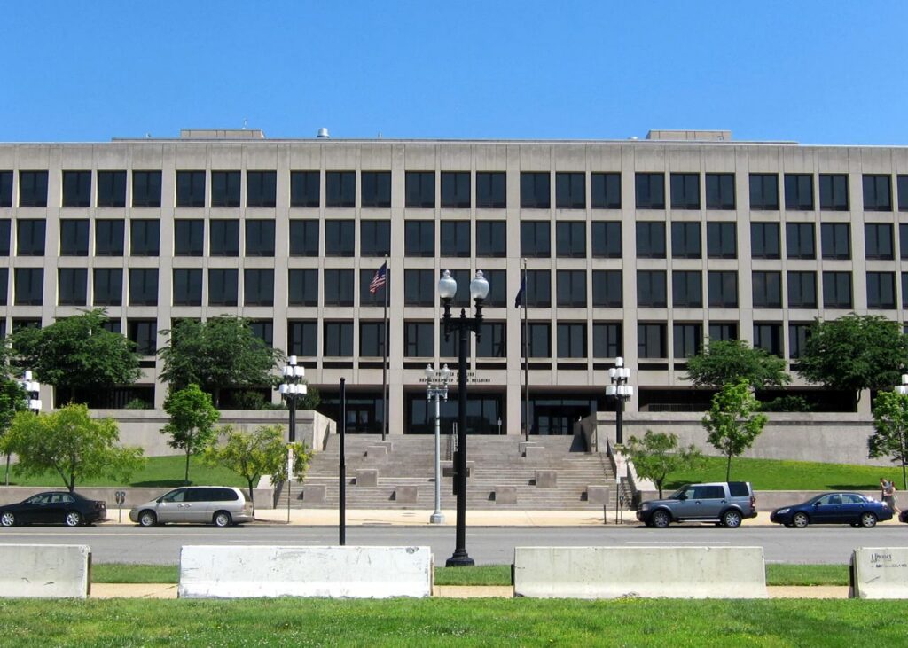 Frances Perkins Building, U.S. Department of Labor headquarters in Washington, in a May 2010 archive photograph.