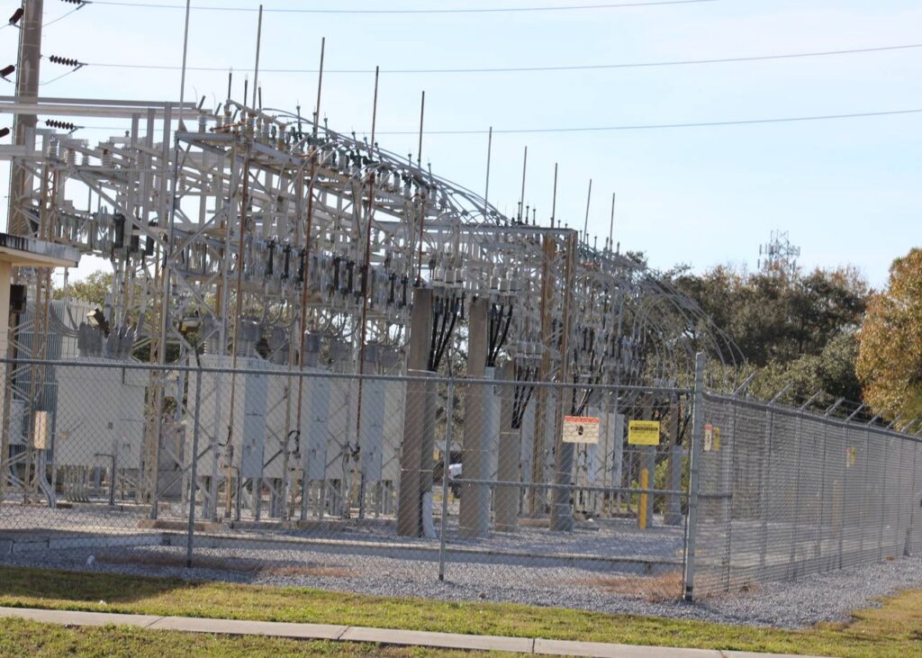 Electrical grid equipment at a Duke Energy substation in Seminole Florida. January2021 archive, not a selected funding recipient.