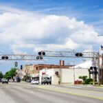 Railroad crossing on Park Avenue in Herrin, Illinois, June 5, 2021.