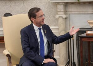 Archive photo: President Isaac Herzog at the White House, November 12, 2024, cropped to Herzog. Not today's remarks.