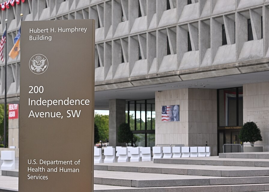 U.S. Department of Health and Human Services headquarters sign in Washington, October 12, 2026. Archive photo.