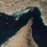 Archive satellite view of the Strait of Hormuz, December2,2020, not the attack.