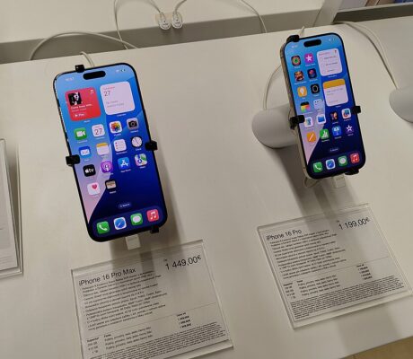 iPhone 16 Pro and Pro Max display models in Slovakia, March 27, 2025.