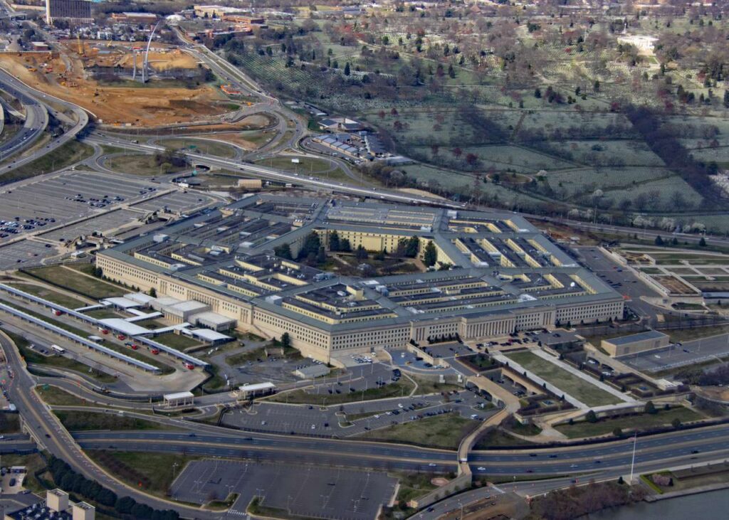 Archive aerial photograph of the Pentagon, March 2023. David / CC BY 2.0, cropped.