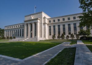 Archive exterior view of the Federal Reserve's Eccles Building in Washington.