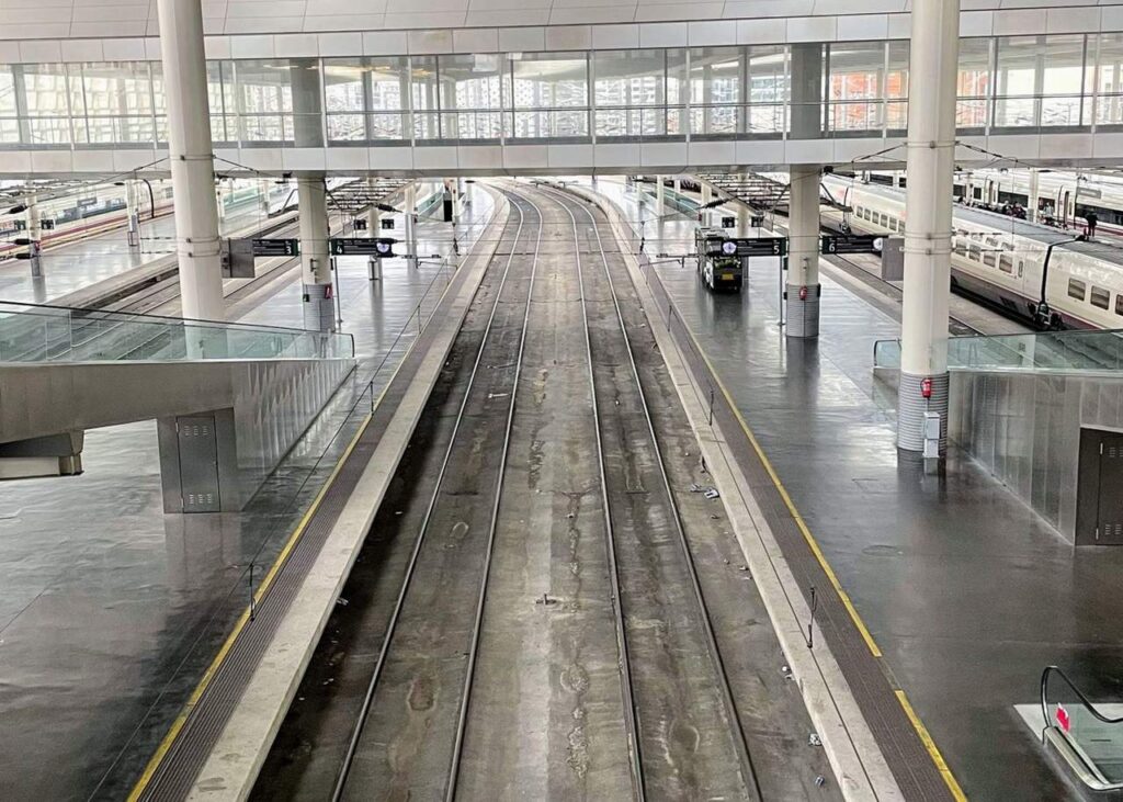Archive photo of a Madrid railway station, not the Urda crash scene