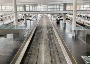 Archive photo of a Madrid railway station, not the Urda crash scene