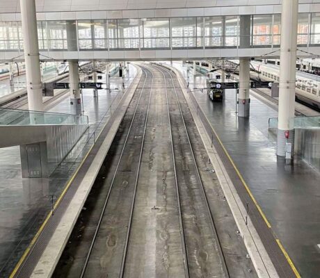 Archive photo of a Madrid railway station, not the Urda crash scene