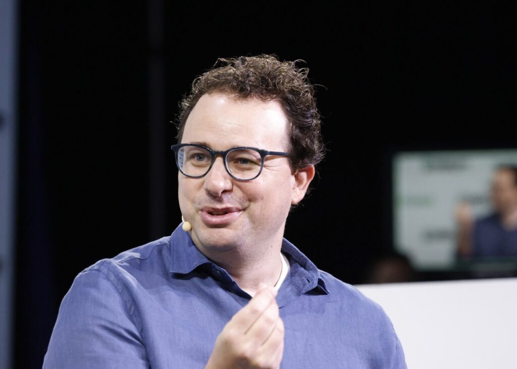 Dario Amodei at TechCrunch Disrupt in San Francisco, September 20, 2023