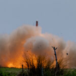 Archive photo: a Patriot interceptor missile launches during a live-fire exercise