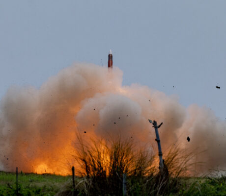Archive photo: a Patriot interceptor missile launches during a live-fire exercise