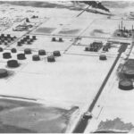 Archive photo: an aerial view of the Ras Tanura refinery and tank farm in Saudi Arabia