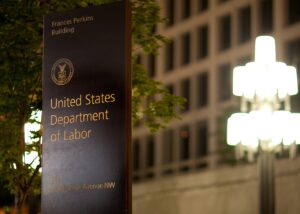Archive photo: the Frances Perkins Building in Washington, home to the U.S. Department of Labor, May 4, 2010. Shawn T. Moore / U.S. Department of Labor, CC BY 2.0, cropped.