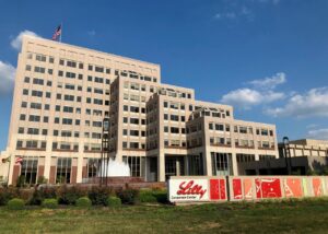Archive photograph of Eli Lilly Corporate Center in Indianapolis in August 2019; not the current earnings announcement.