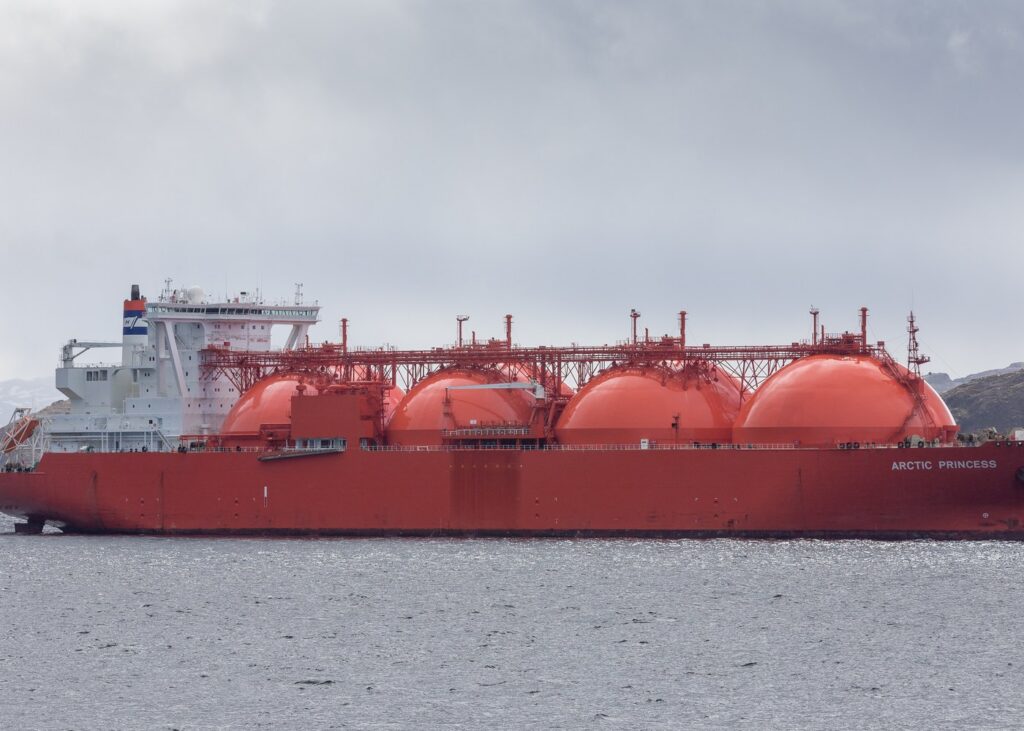 Archive: The LNG carrier Arctic Princess off Hammerfest, Norway, in June 2015.