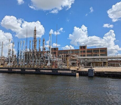 LyondellBasell Houston refinery in August 2024. Archive photograph, not a reopened plant or completed Valero acquisition.