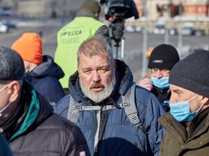 Novaya Gazeta co-founder Dmitry Muratov in Moscow in February 2021. Archive photograph.
