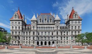 The New York State Capitol in Albany in a June 2009 archive photograph, not todays budget release.