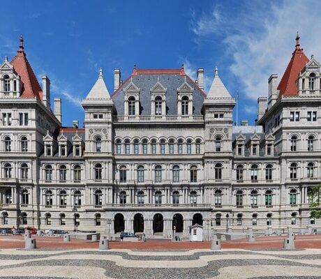 The New York State Capitol in Albany in a June 2009 archive photograph, not todays budget release.
